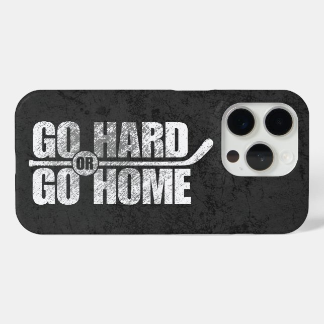 Funda De Case-Mate Para iPhone Ir duro o volver a casa (hockey) (Reverso Horizontal)