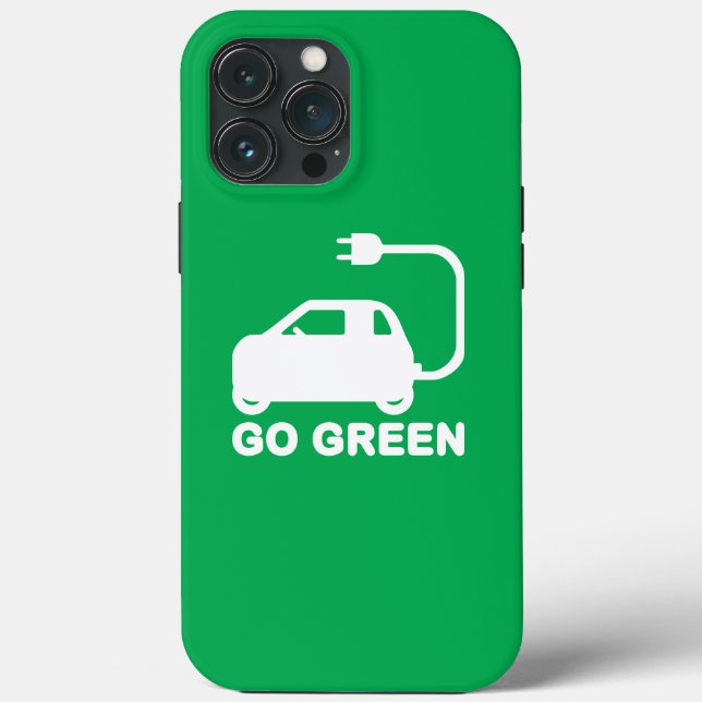 Funda De Case-Mate Para iPhone Ir Verde ~ Conducir autos eléctricos (Reverso )