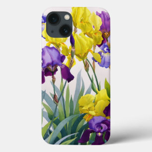 Funda Para iPhone 13 Iris amarillos y púrpuras