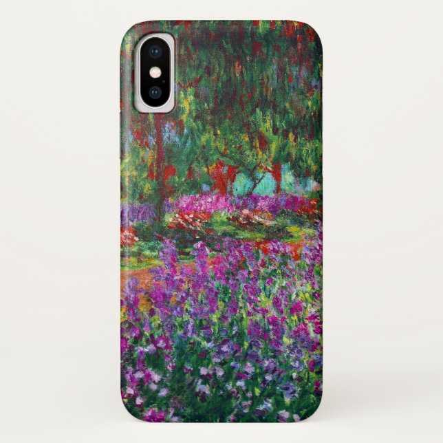 Funda De Case-Mate Para iPhone Iris Flower Garden Claude Monet Bella Artes (Reverso)