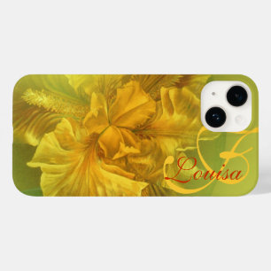 title_seo2 Iris nombrado caja amarilla floral del iphone del