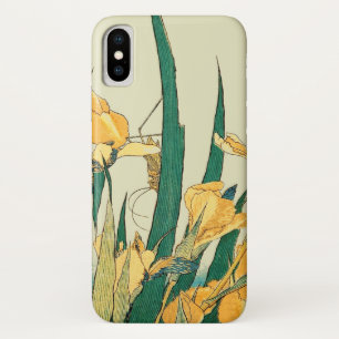 Funda Para iPhone X Iris Saltamontes de Hokusai: Impresión Vintage Jap