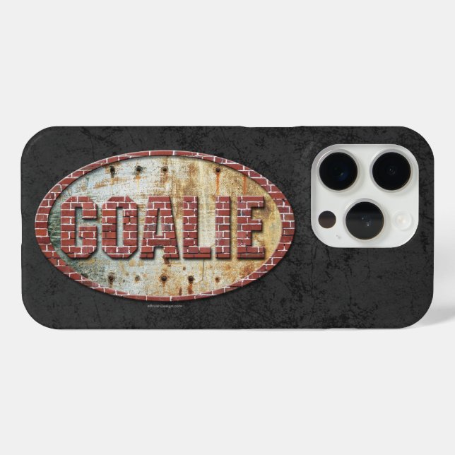 Funda De Case-Mate Para iPhone Iron Hockey Goalie (Reverso Horizontal)