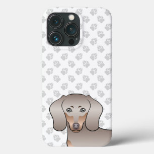 Funda Para iPhone 13 Pro Isabella y Tan Cabeza y Patas de Dachshund de Pelo
