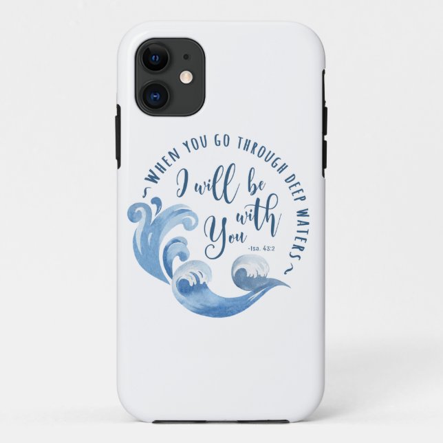 Funda De Case-Mate Para iPhone Isaiah 43:2 Olas oceánicas (Reverso)