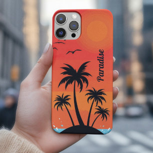 Funda Para iPhone 15 Pro Isla del Pacífico bajo cielo rojo