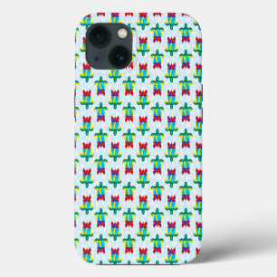 Funda Para iPhone 13 Isla Rasta Colores Tribal Tortuga Floral