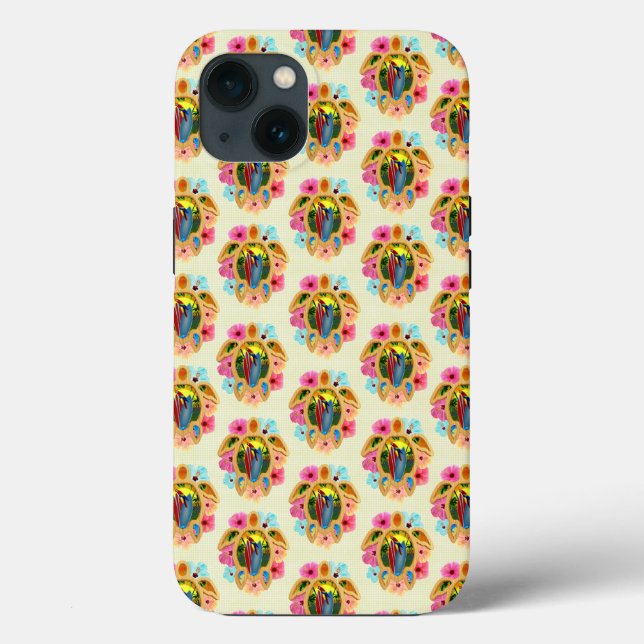 Funda De Case-Mate Para iPhone Isla Tortugas tropicales (Reverso )
