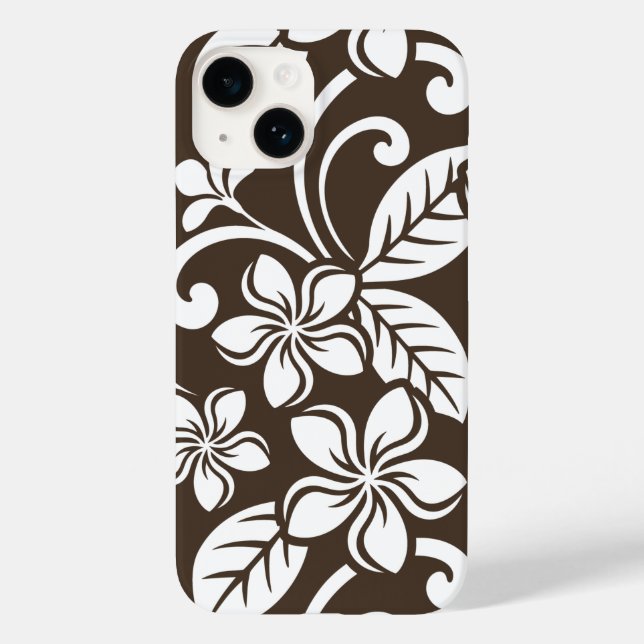 FUNDA DE Case-Mate PARA iPhone ISLAND PLUMERIA (CAFÉ MARRÓN) (Reverso )