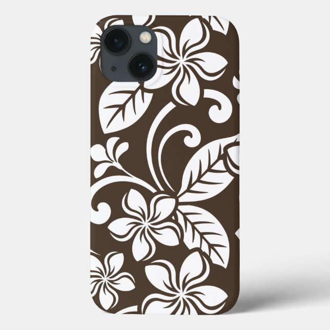 FUNDA DE Case-Mate PARA iPhone ISLAND PLUMERIA (CAFÉ MARRÓN) (Reverso)