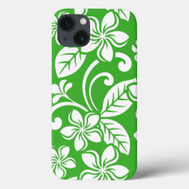 FUNDA PARA iPhone 13 ISLAND PLUMERIA (CITRUS GREEN)