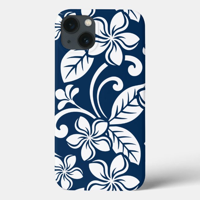 FUNDA DE Case-Mate PARA iPhone ISLAND PLUMERIA (NAVY BLUE) (Reverso)