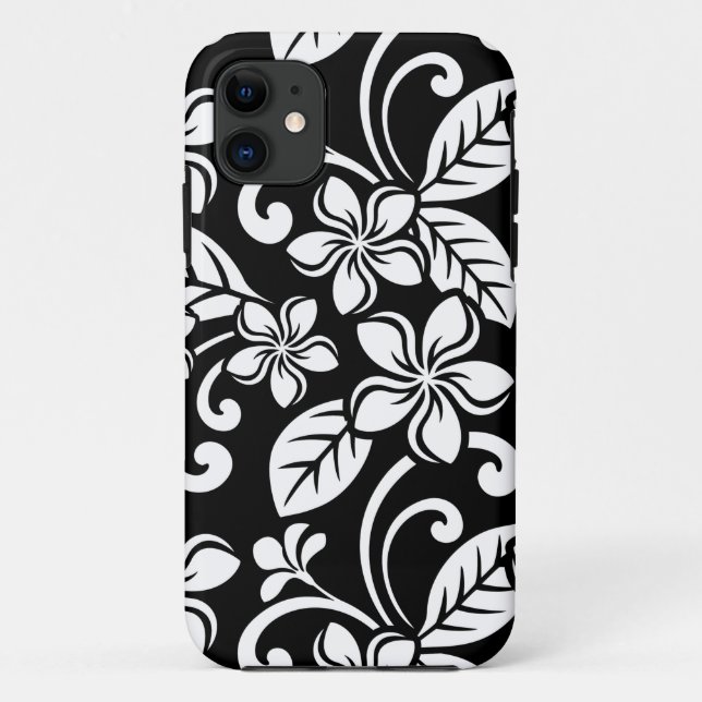 FUNDA DE Case-Mate PARA iPhone ISLAND PLUMERIA (NEGRO) (Reverso)