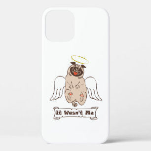 Funda Para iPhone 12 Pro It Wasn't Me angel pug funny quote