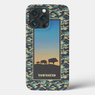 Funda Para iPhone 13 Pro Jabalí y Camuflaje