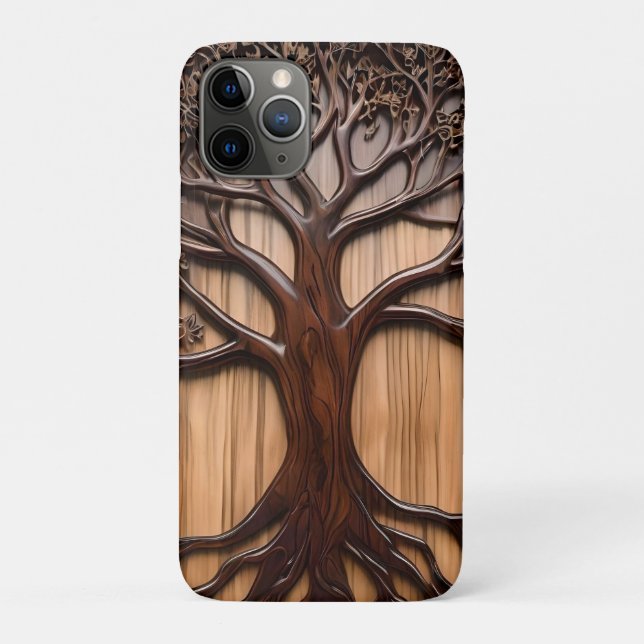 Funda De Case-Mate Para iPhone Jacaranda Tree: La naturaleza en la madera, (Reverso)