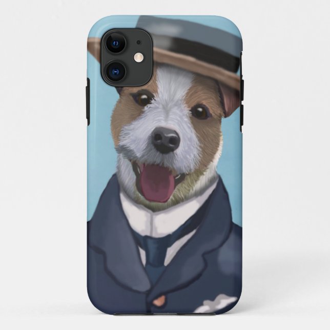 Funda De Case-Mate Para iPhone Jack Russell en Boater (Reverso)