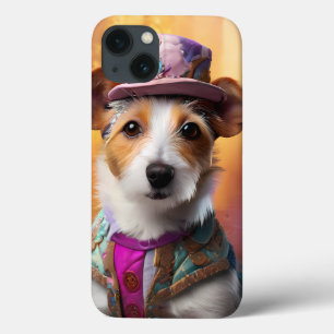 Funda Para iPhone 13 Jack Russell en un disfraz colorido