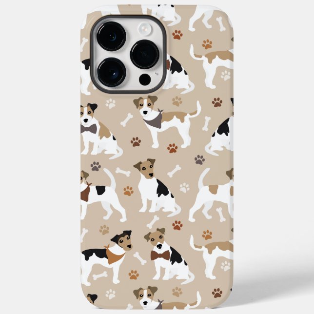 Funda De Case-Mate Para iPhone Jack Russell Terrier Paws and Bones (Reverso )