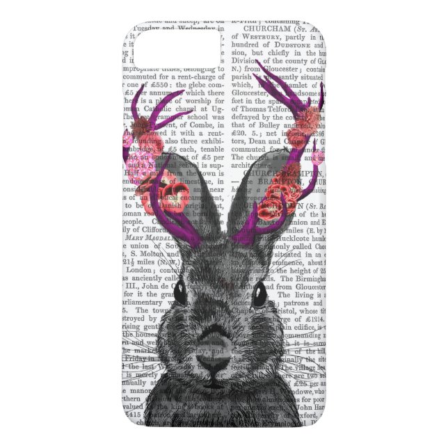 Funda De Case-Mate Para iPhone Jackalope con anclas rosas (Reverso)
