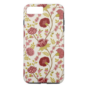Funda Para iPhone 8 Plus/7 Plus Jacobo Floral Big Pattern Reds Rosa Crema de oro
