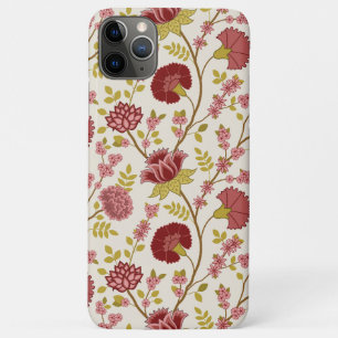 Funda Para iPhone 11 Pro Max Jacobo Floral Big Pattern Reds Rosa Crema de oro