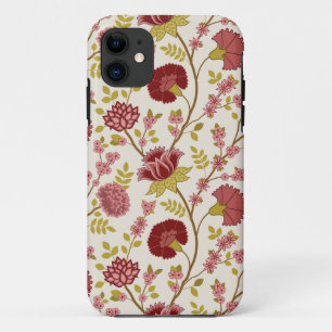 Funda Para iPhone 11 Jacobo Floral Big Pattern Reds Rosa Crema de oro