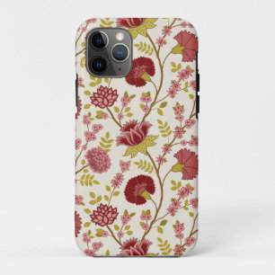 Funda Para iPhone 11 Pro Jacobo Floral Big Pattern Reds Rosa Crema de oro