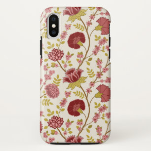 Funda Para iPhone XS Jacobo Floral Big Pattern Reds Rosa Crema de oro