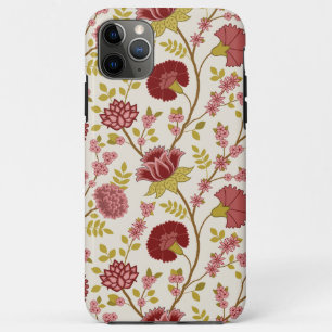 Funda Para iPhone 11 Pro Max Jacobo Floral Big Pattern Reds Rosa Crema de oro