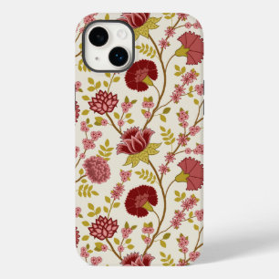 Funda Para iPhone 14 Plus De Case-Mate Jacobo Floral Big Pattern Reds Rosa Crema de oro