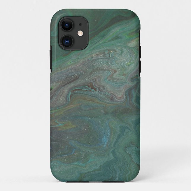 Funda De Case-Mate Para iPhone Jade 2 Verde Abstracto Profundo (Reverso)
