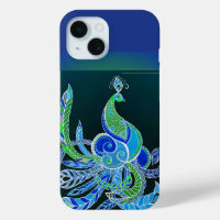 Jade Majesty Elegant pavo real verde y azul