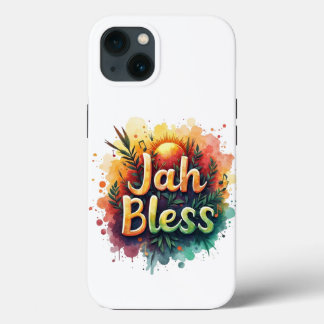 Funda Para iPhone 13 Jah Bless Reggae Watercolor Vibrant Rasta Art