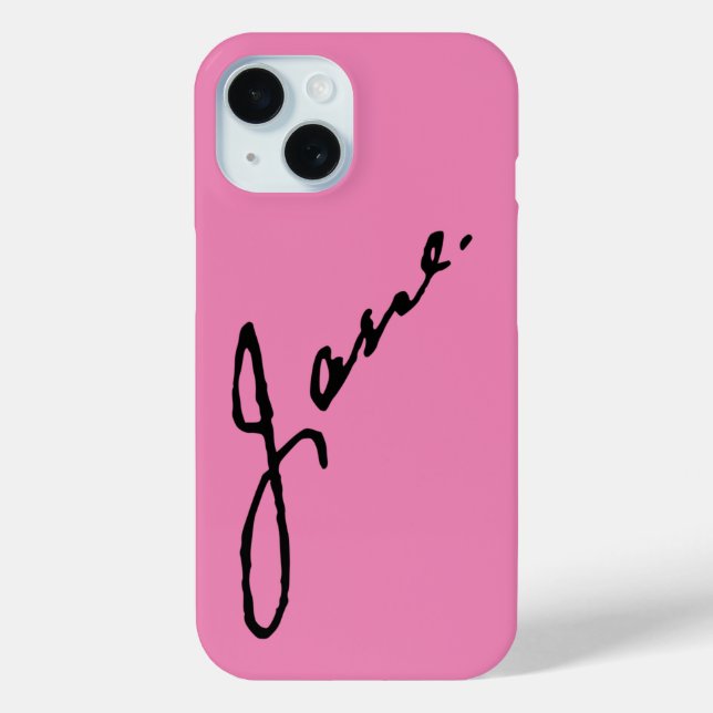 Funda De Case-Mate Para iPhone Jane as in Jane Austen, firma (Reverso )