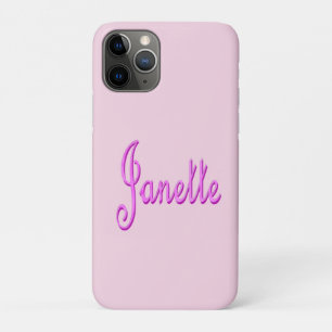 Funda Para iPhone 11 Pro "Janette" Rosa Dos Tonos Janette Nombre,