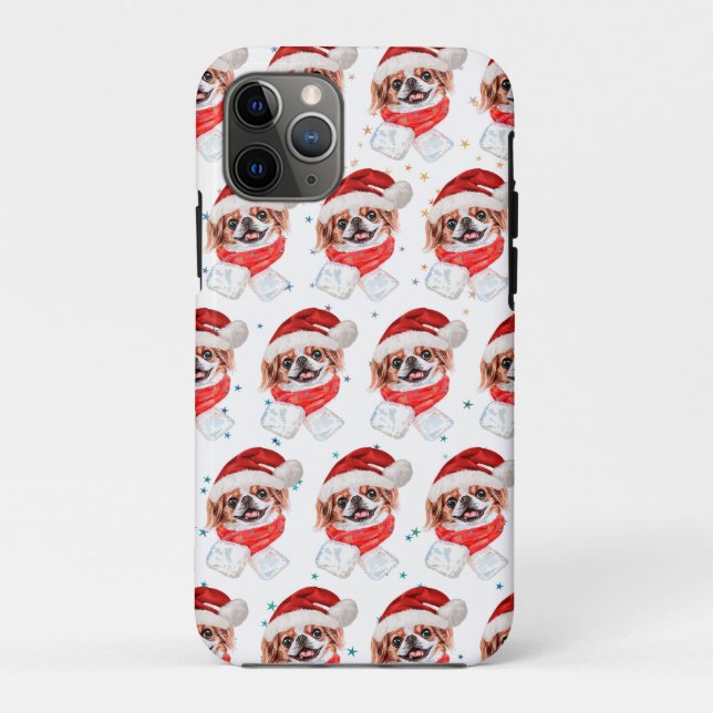 Funda De Case-Mate Para iPhone Japanese Chin Dog Breed Christmas Stars (Reverso)