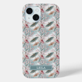Funda Para iPhone 15 Japanese Sakura Umbrella Pattern Monogrammed