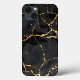 Funda Para iPhone 13 Japonés KintAhora Negro Y Oro