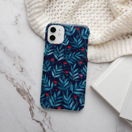 Funda Para iPhone 13 Pro Jardín acuático nocturno - azul turquesa, azul y r