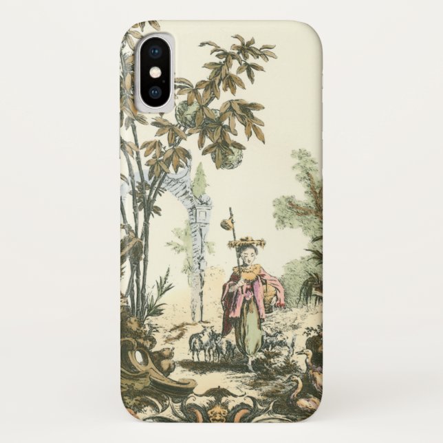 Funda De Case-Mate Para iPhone Jardín asiático con mujeres y animales (Reverso)