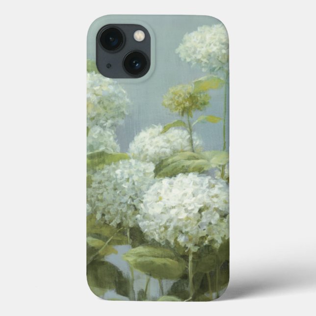 Funda De Case-Mate Para iPhone Jardín blanco del Hydrangea (Reverso)