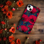 Funda Para iPhone 14 Plus De Case-Mate Jardín de adormidera nocturno<br><div class="desc">Patrón vectorial hecho de amapolas dibujadas a mano.</div>