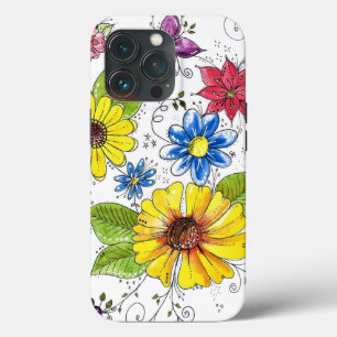 Funda Para iPhone 13 Pro Jardín de flores coloridas