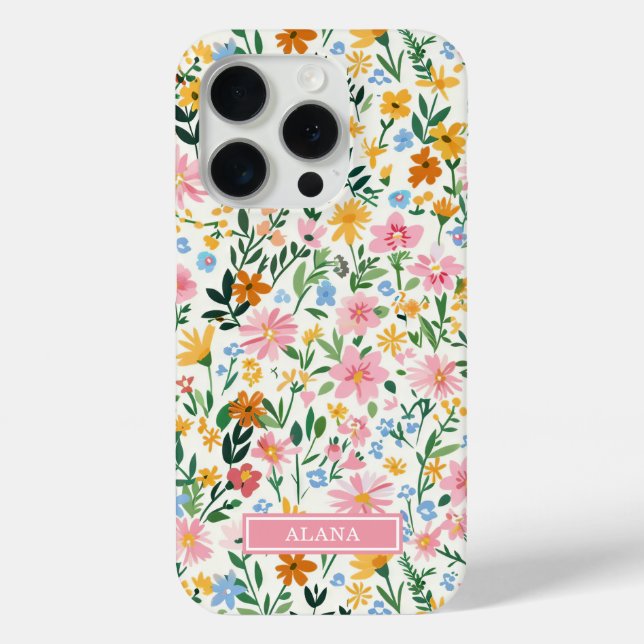 Funda De Case-Mate Para iPhone Jardín De Flores Monogramado (Reverso )