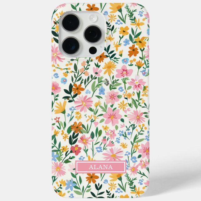 Funda De Case-Mate Para iPhone Jardín De Flores Monogramado (Reverso )