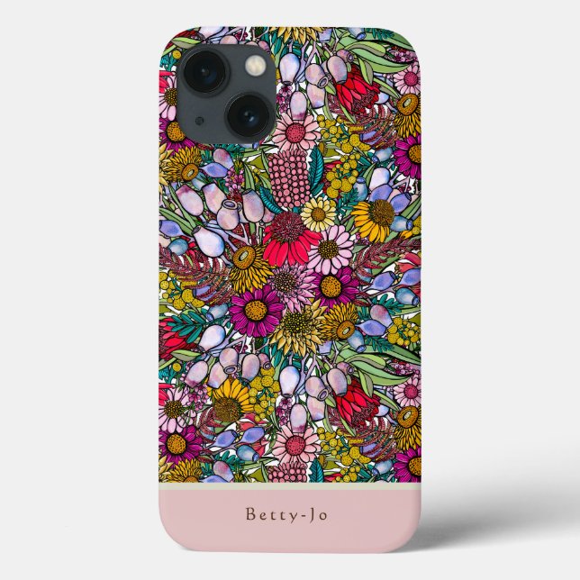 Funda De Case-Mate Para iPhone Jardín de flores silvestres de verano australiano (Reverso)