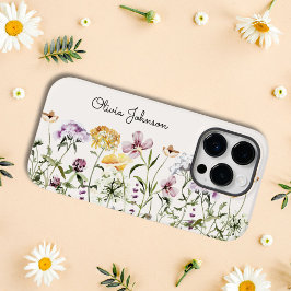 Funda Para iPhone 14 Pro De Case-Mate Jardín de flores silvestres personalizado