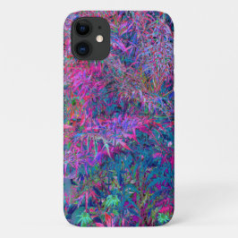 Funda Para iPhone 11 Jardín de Follaje de Colores Arcoíris Psicodélico