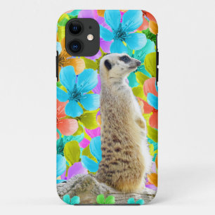 Funda Para iPhone 11 Jardín de juegos: Meerkat en medio de flores trico